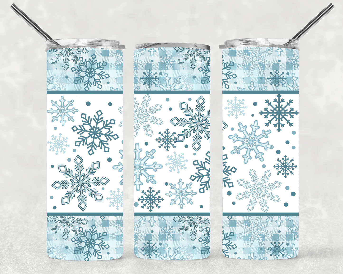 Blue Snowflake For Straight Tumbler-S529