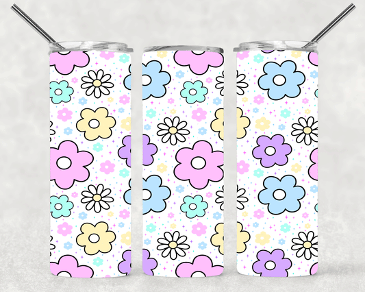 Pastel Floral Wrap For Straight Tumbler-S549
