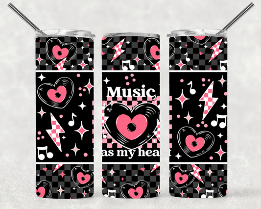 Music Has My Heart Wrap For Straight Tumbler-S579