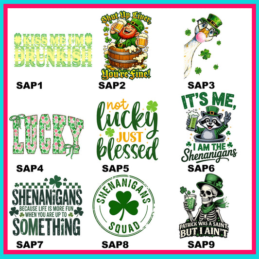 Saint Pat Transfers - For Fabrics