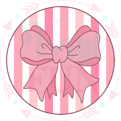 UVDTF Pink Striped Bow Decal-D12