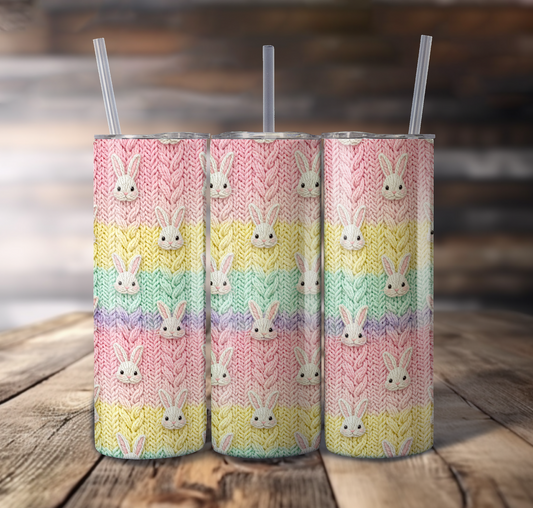Knit Bunnies Wrap For Straight Tumbler-S743