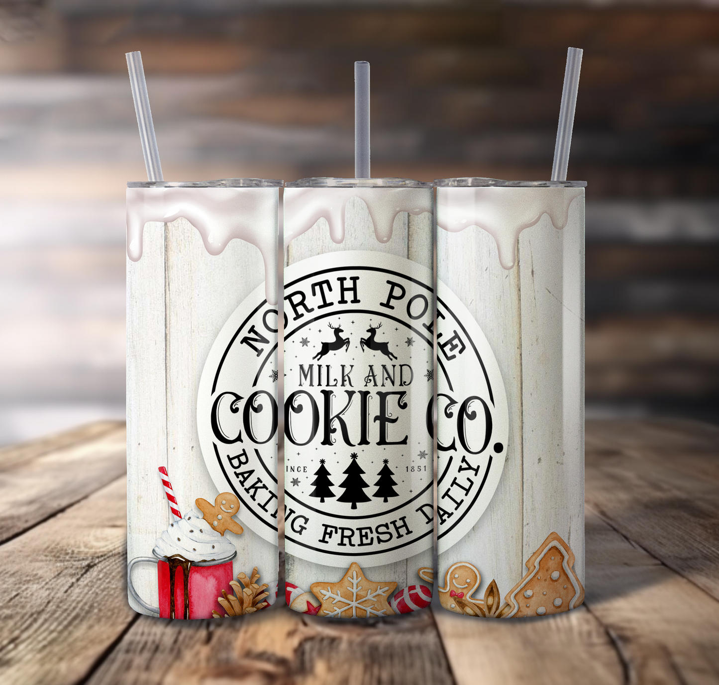 Santa's Cookies Wrap For Straight Tumbler-S762