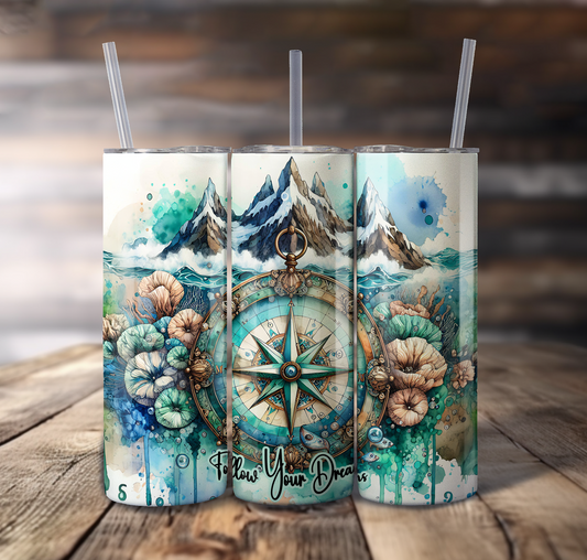 Compass Wrap For Straight Tumbler-S769