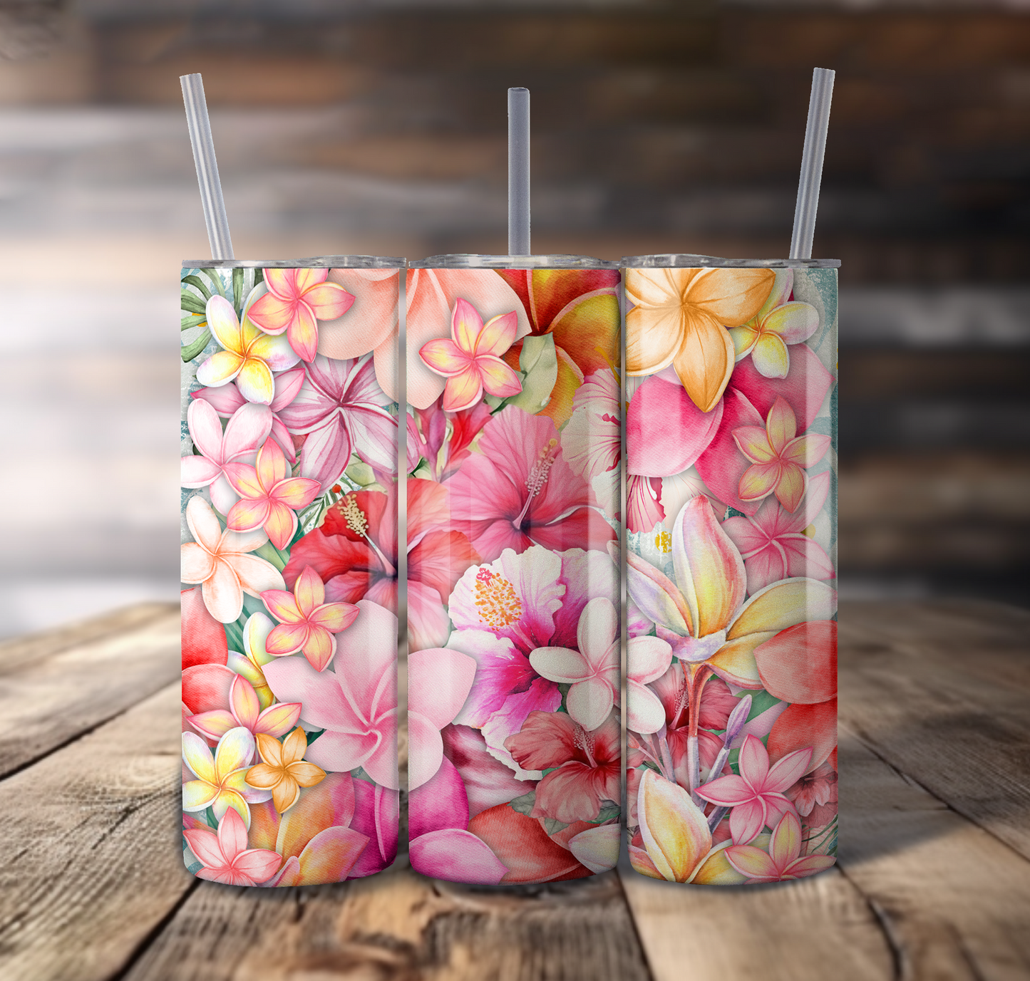 Bright Floral Wrap For Straight Tumbler-S783