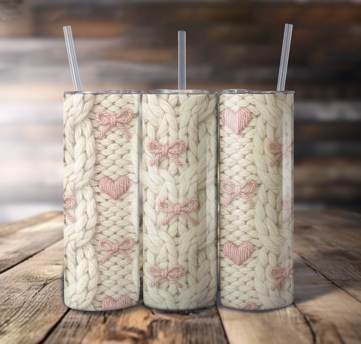 Knit Sweater Wrap For Straight Tumbler-S786