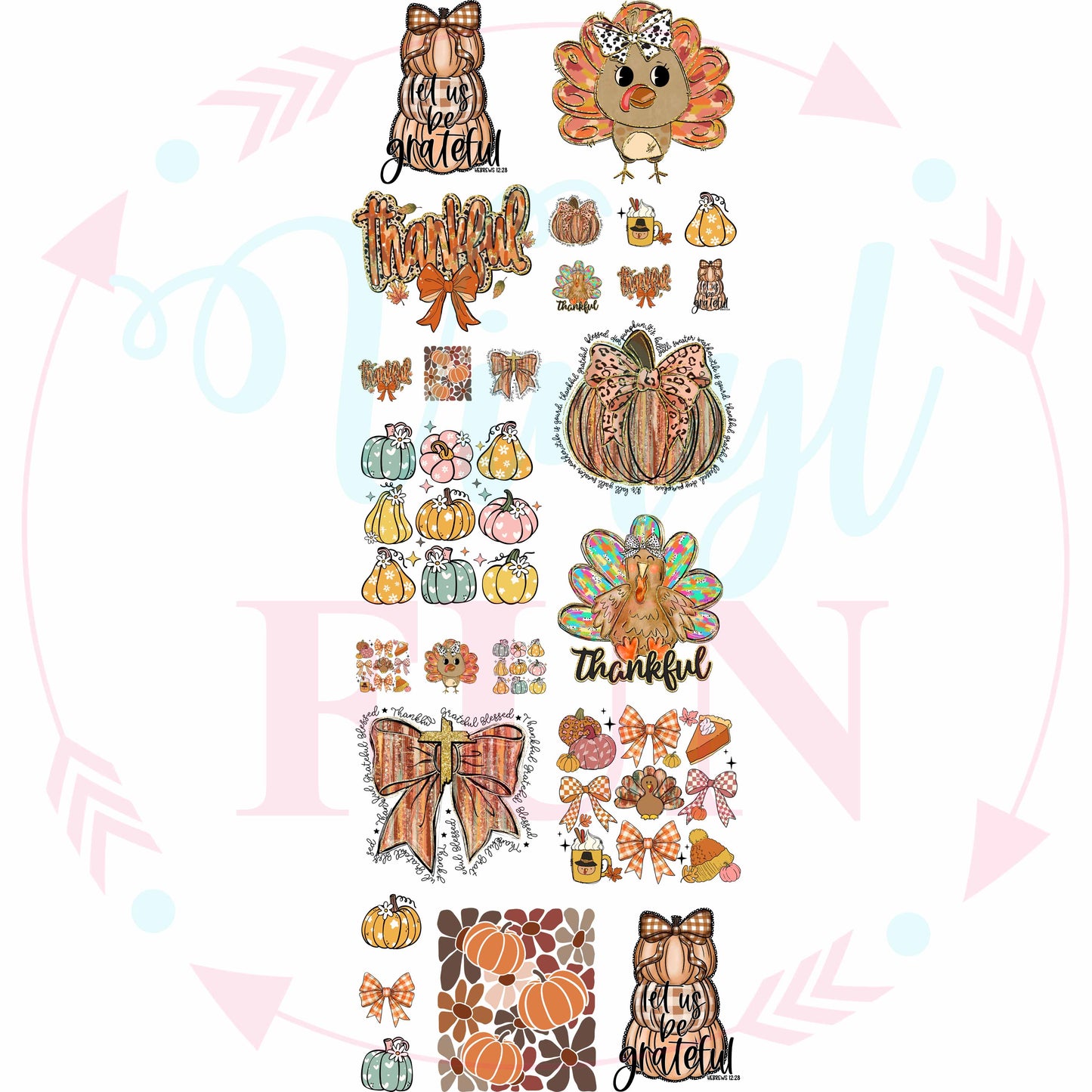 Trendy Fall Gang Sheet 22"x60"