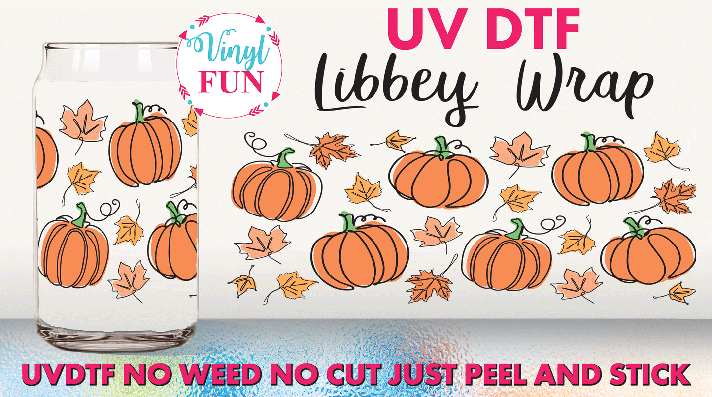 Pumpkin Patch UVDTF Libbey Glass Wrap - UV16