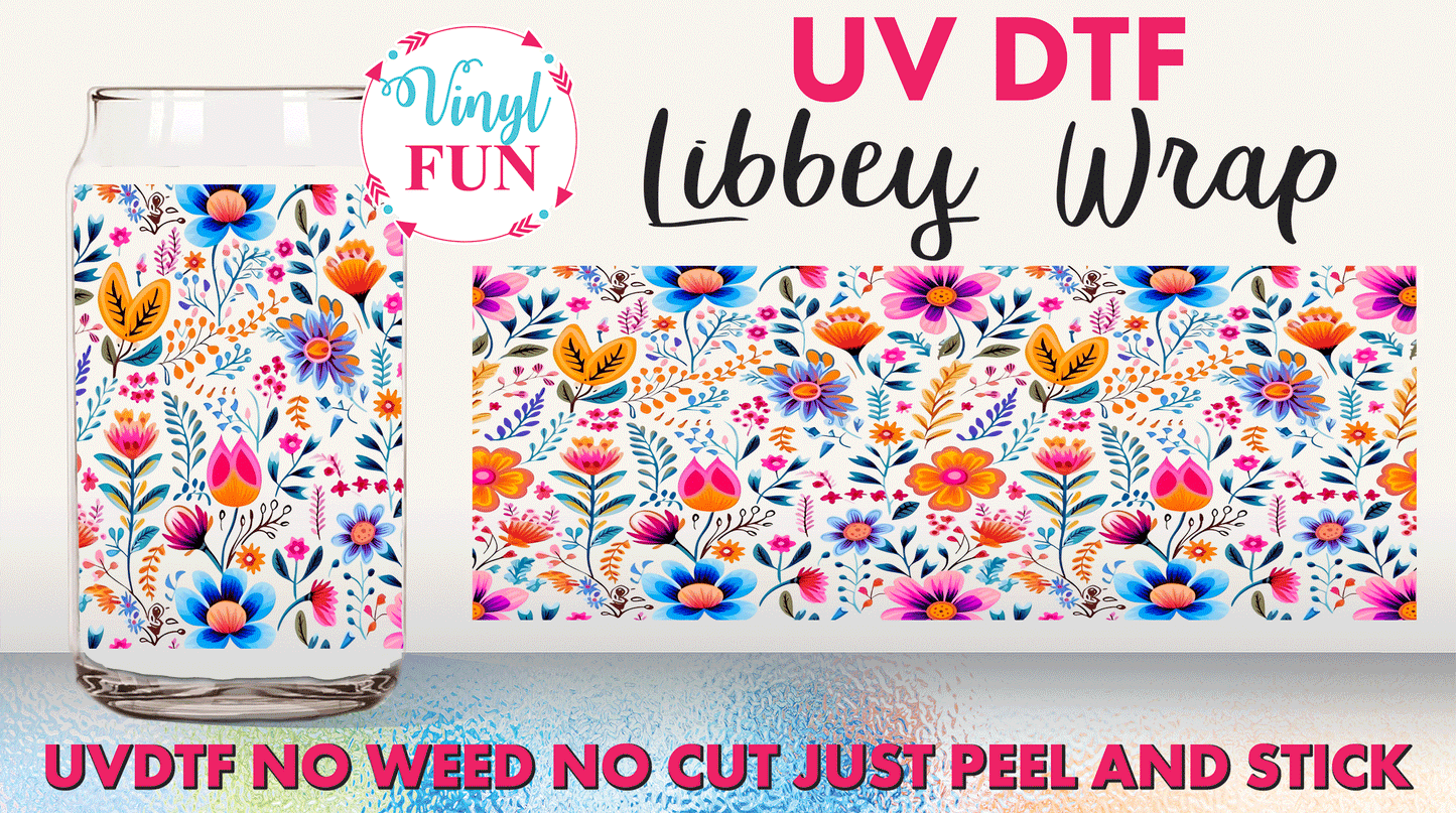 Fun Floral UVDTF Libbey Glass Wrap - UV234