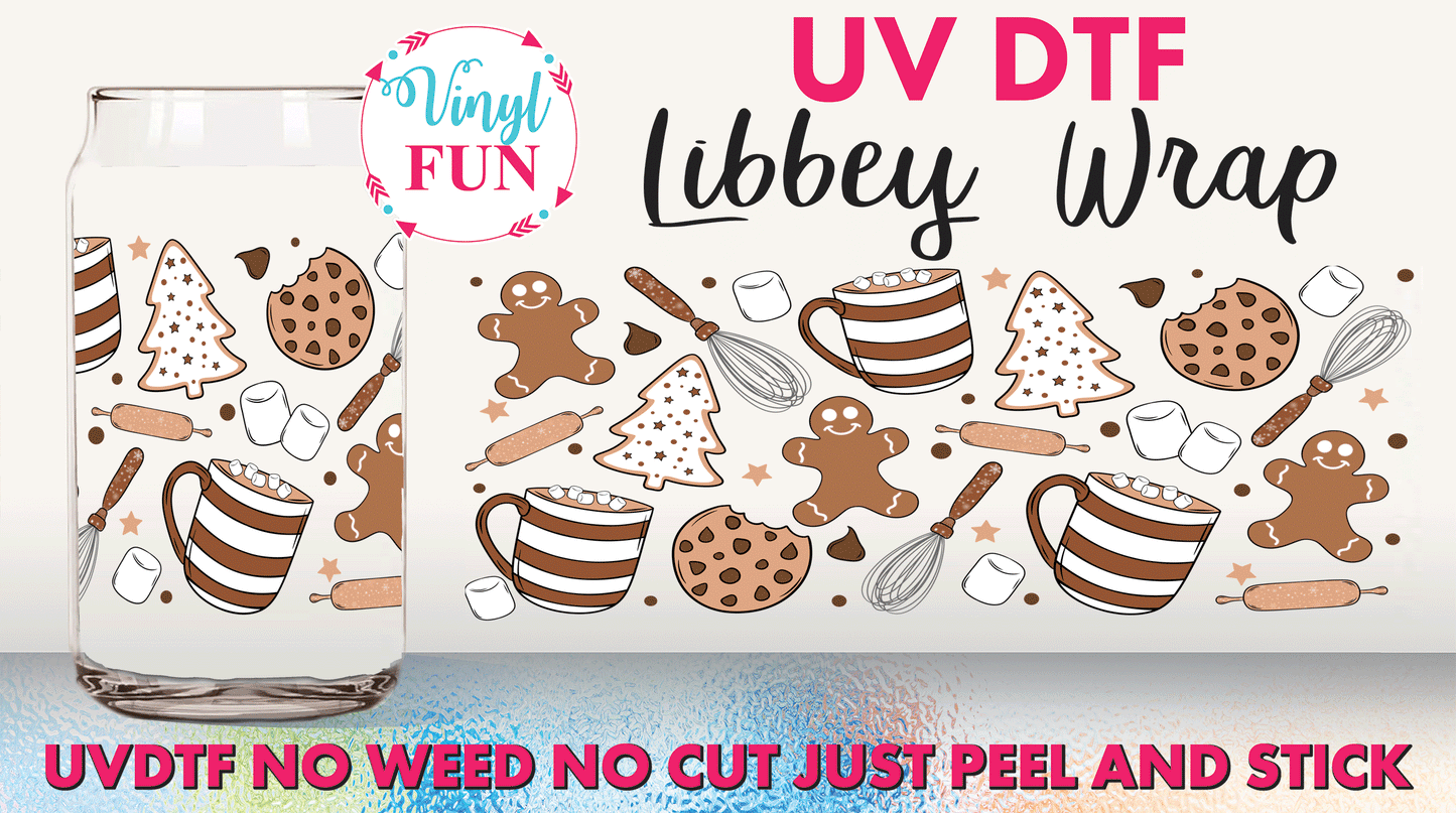 Gingerbread UVDTF Libbey Glass Wrap - UV239