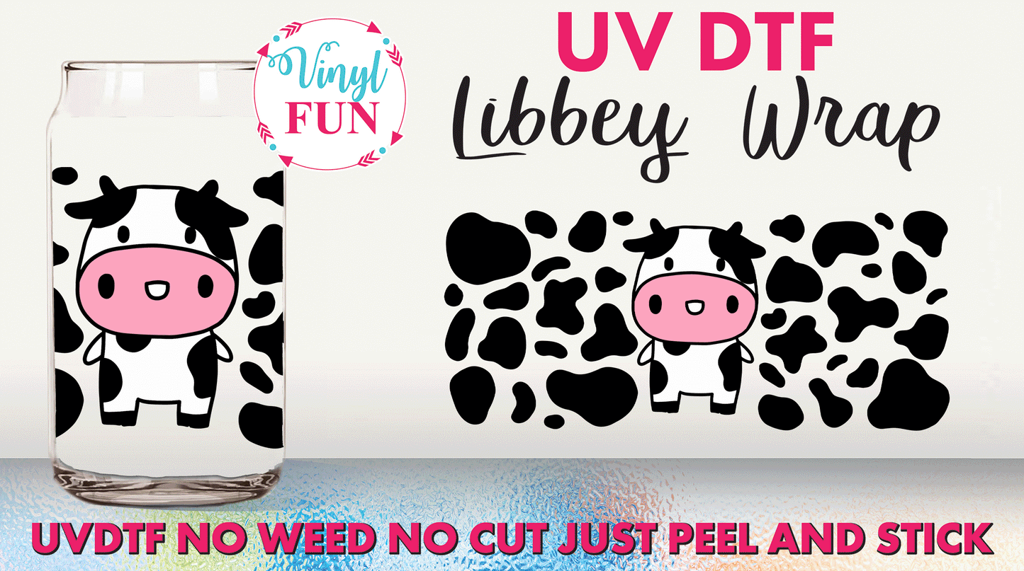 Cutey Cow UVDTF Libbey Glass Wrap - UV3