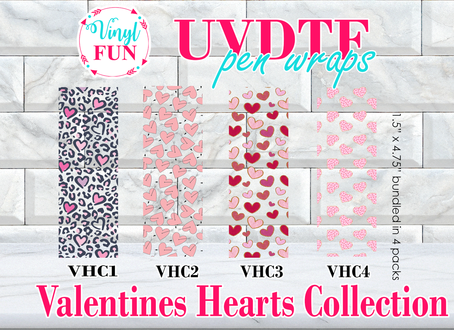 UVDTF Valentine's Heart Pen Wraps