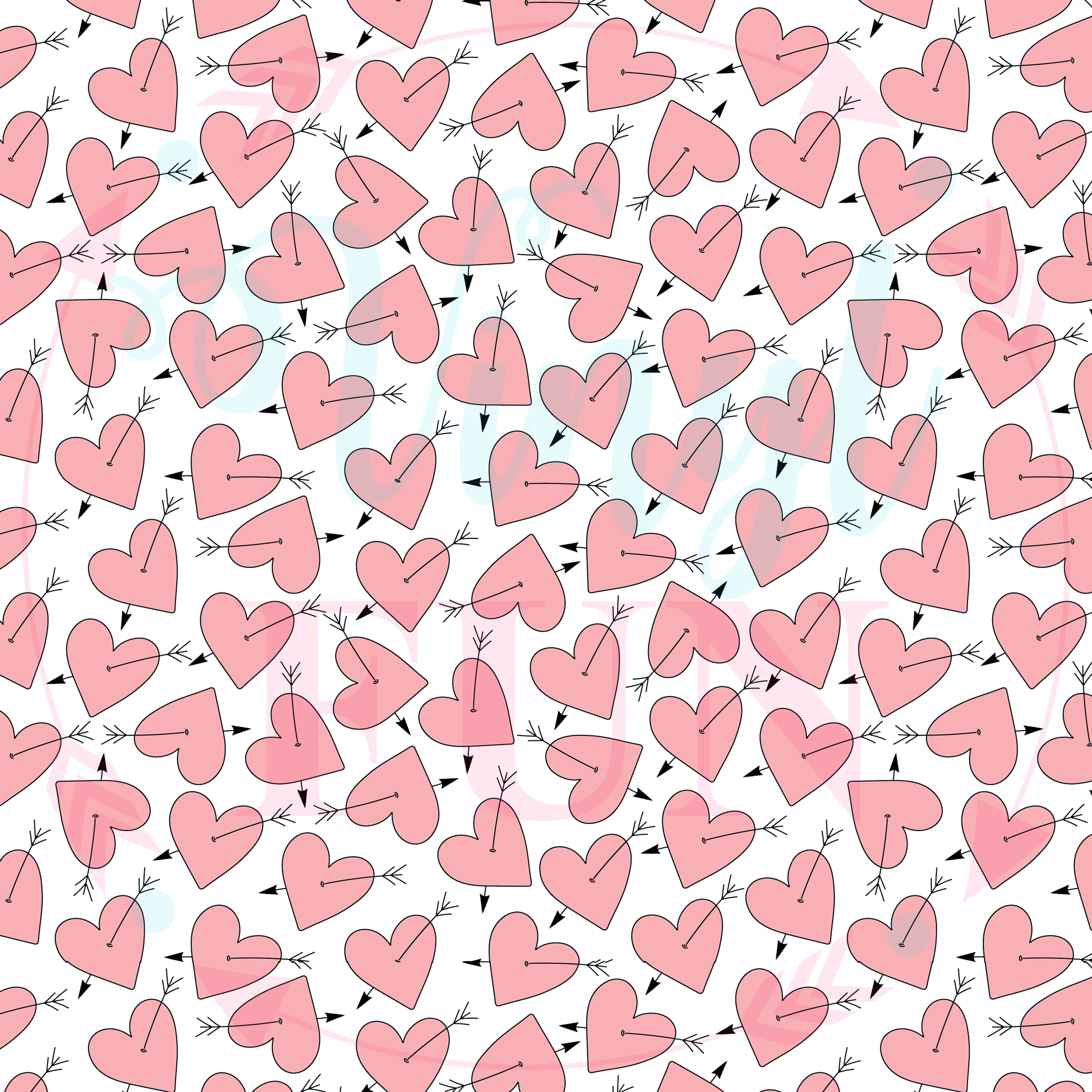 Pin Hearts Pattern Pink Hearts Pattern – Vinyl Fun