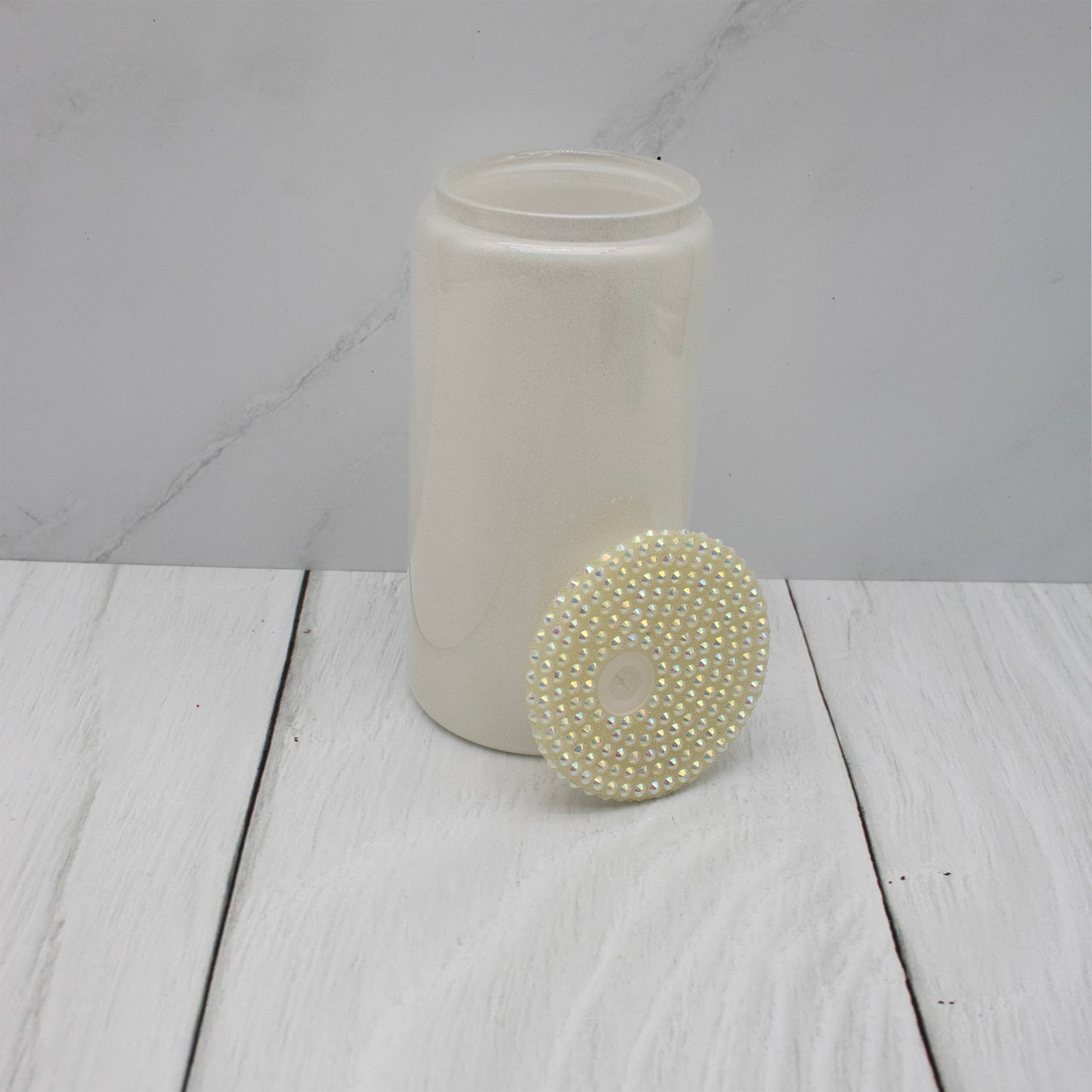 Rhinestone Lid Glass Shimmer Libbey