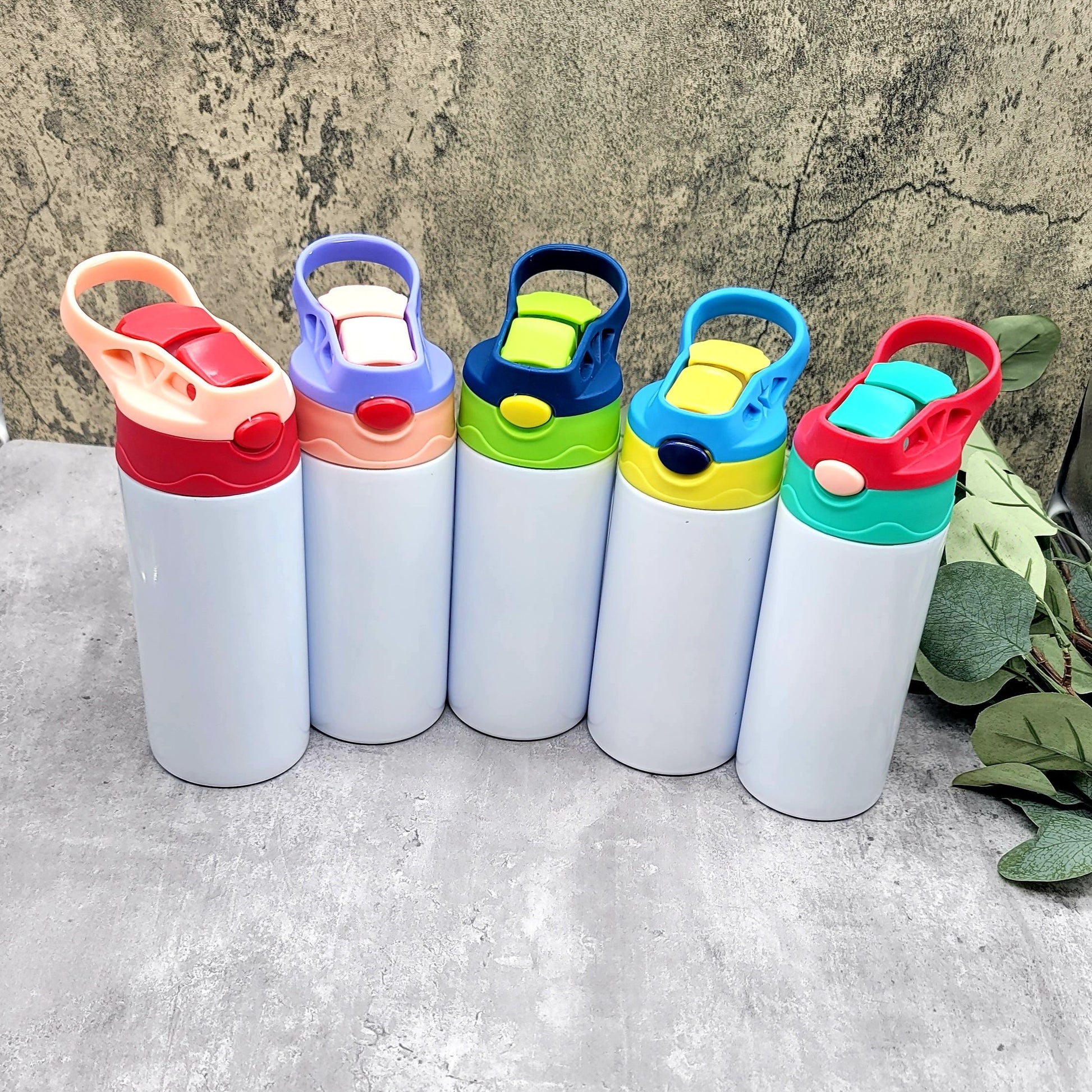 Qomolangma 30pcs 12 fl oz Sublimation Blank Kids Sippy Cups Tumbler Cups  with Double Handles