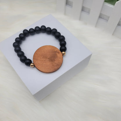 Wooden Bracelet With Disc