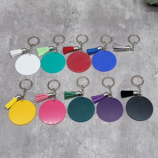 2" Acrylic Keychain With Tassel