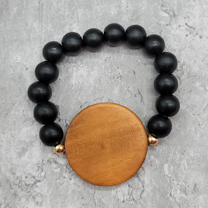 Wooden Bracelet With Disc