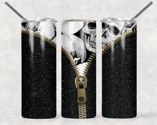 Zipper Skulls Wrap For Straight Tumbler-248