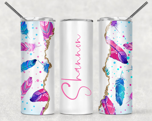 Feather Custom Wrap For Straight Tumbler-287