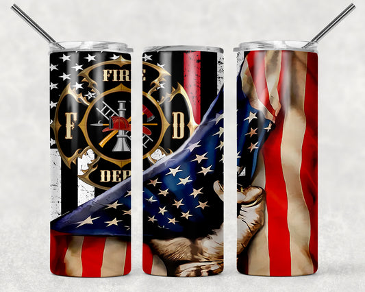 Fire Fighter Wrap For Straight Tumbler-326