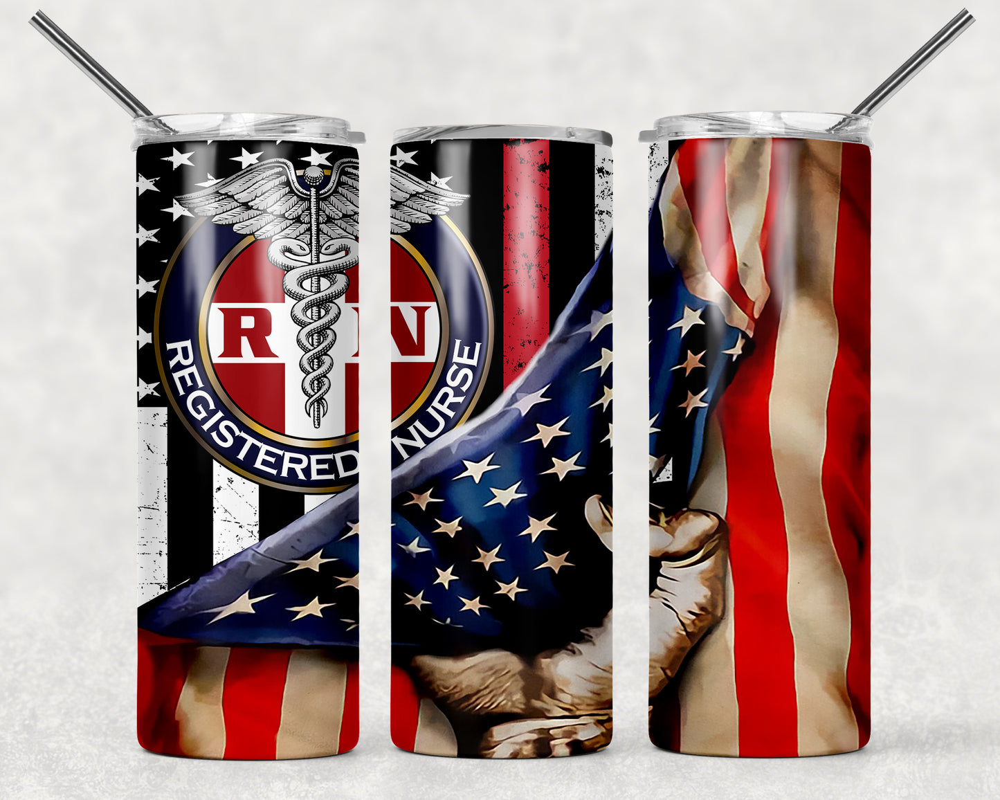 Nurse Flag Wrap For Straight Tumbler-327