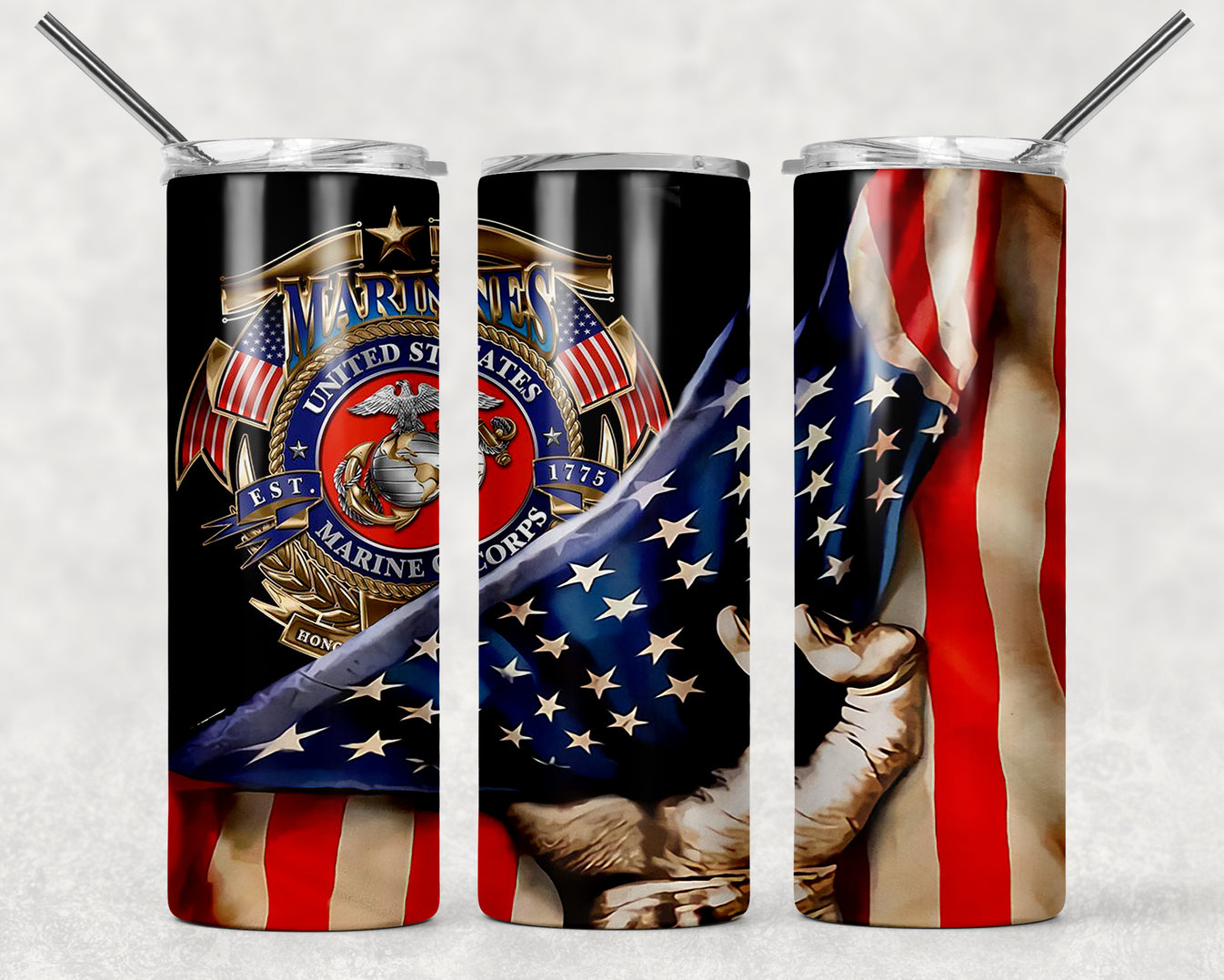 Marine 3 Wrap For Straight Tumbler-393 – Vinyl Fun