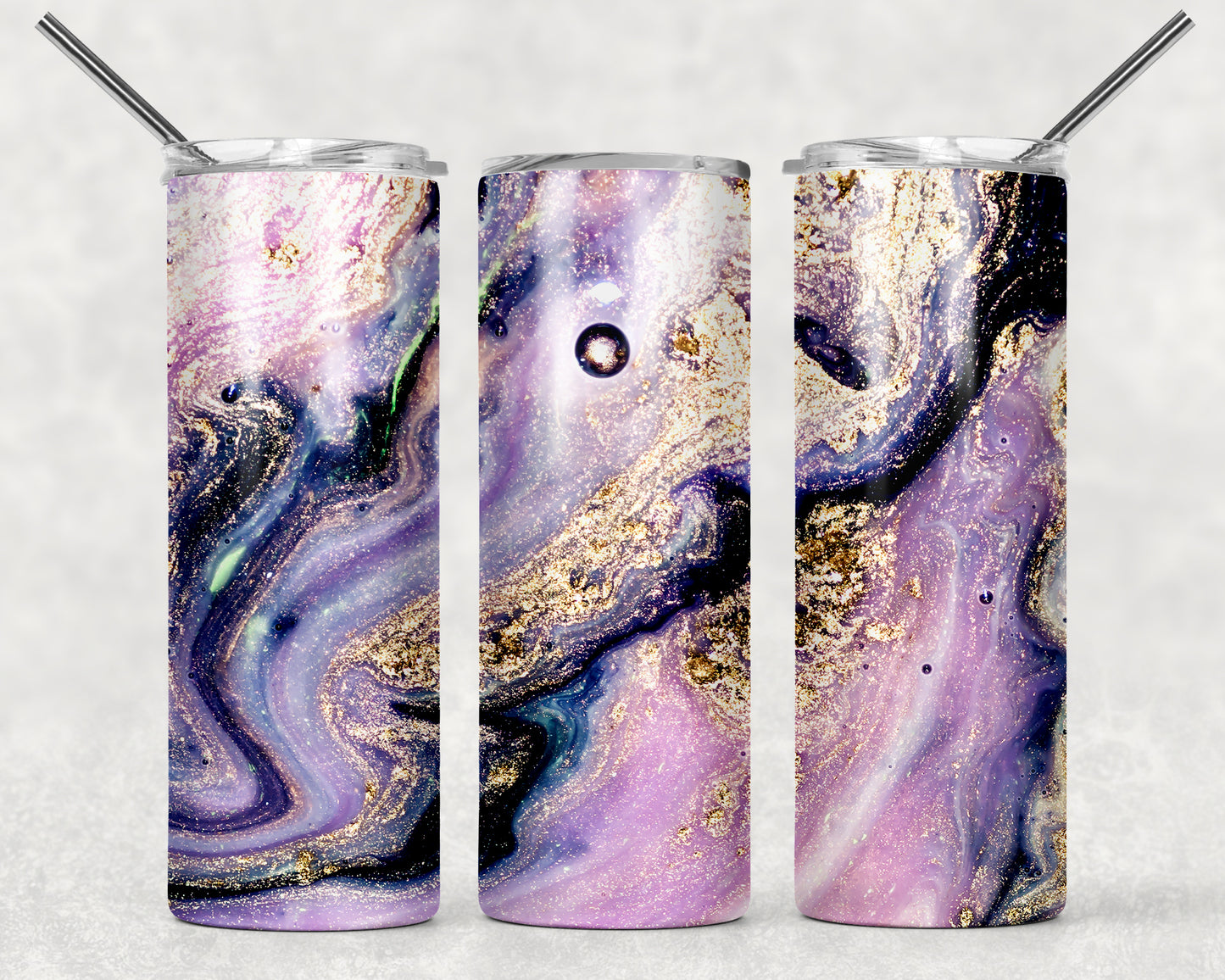 Purple With Gold Abstract Wrap For Straight Tumbler-4