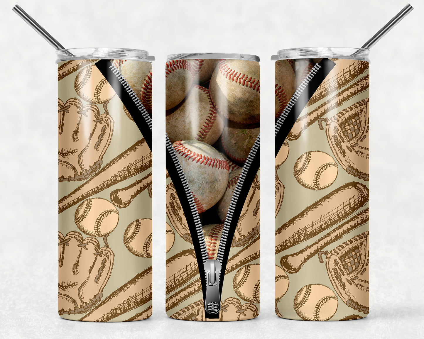 Baseball Wrap For Straight Tumbler-422