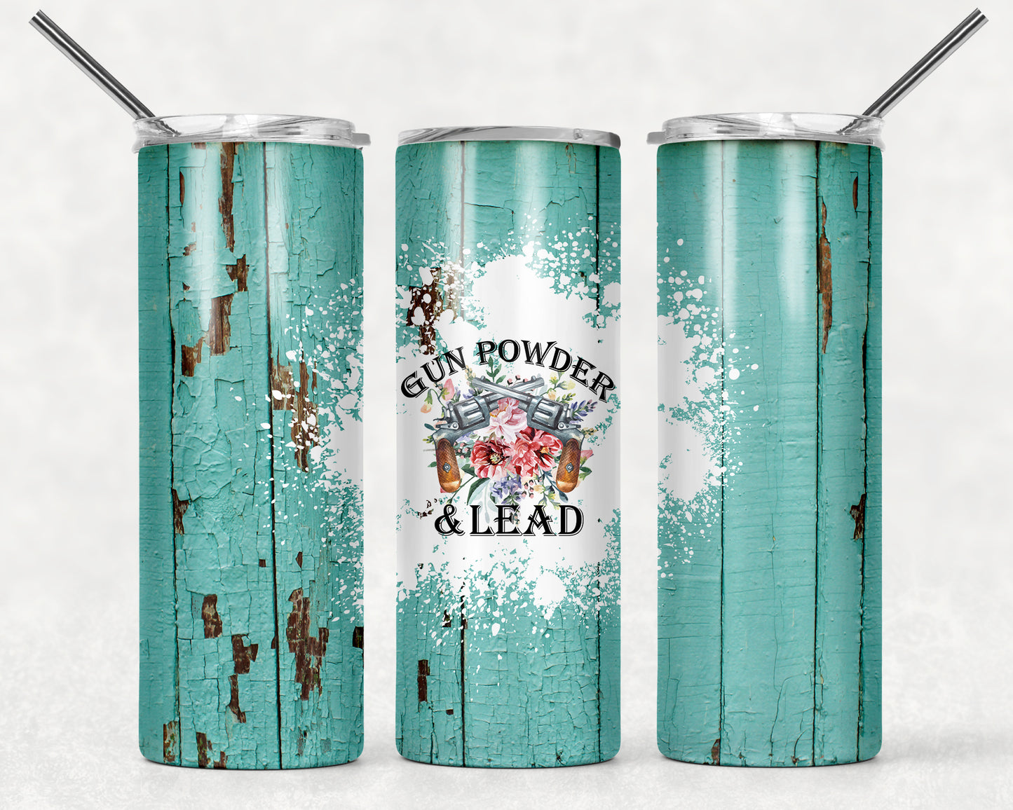 Gun Powder And Lead Wrap For Straight Tumbler-498