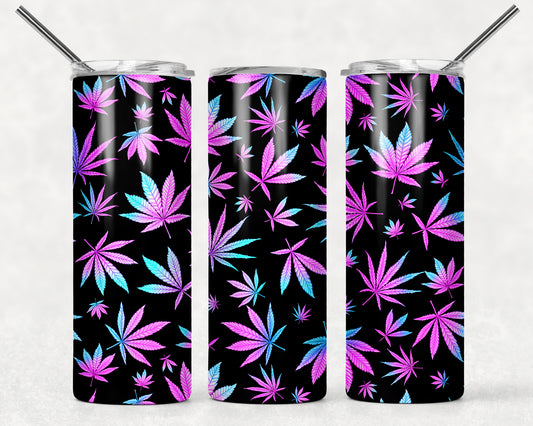 Purple Leaf Wrap For Straight Tumbler-598