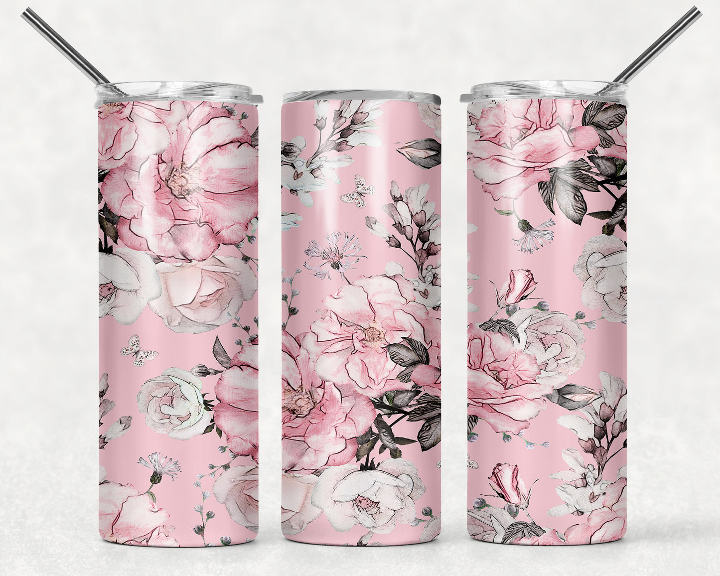 Floral 12 Wrap For Straight Tumbler-644