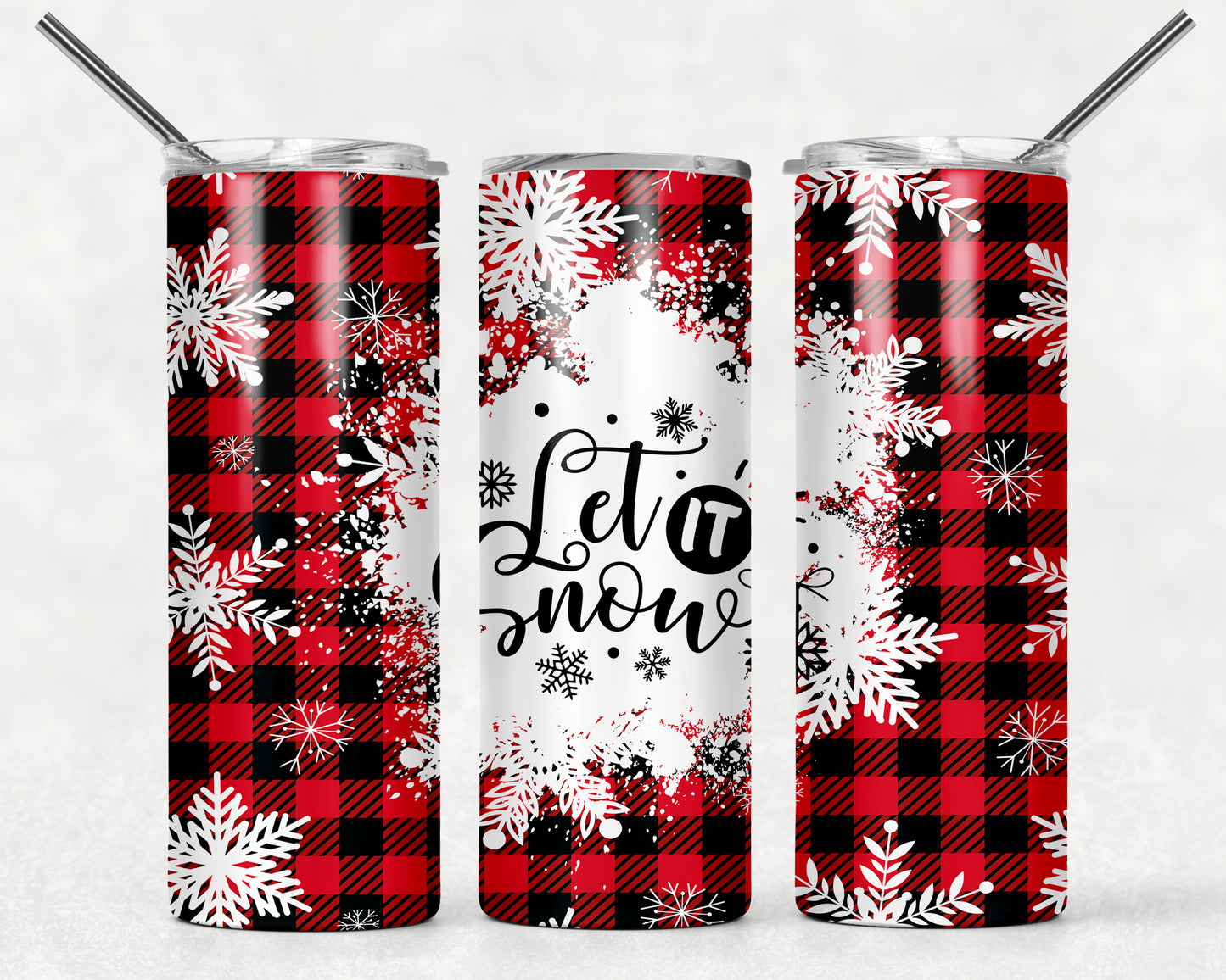 Let it Snow 3 Wrap For Straight Tumbler-711