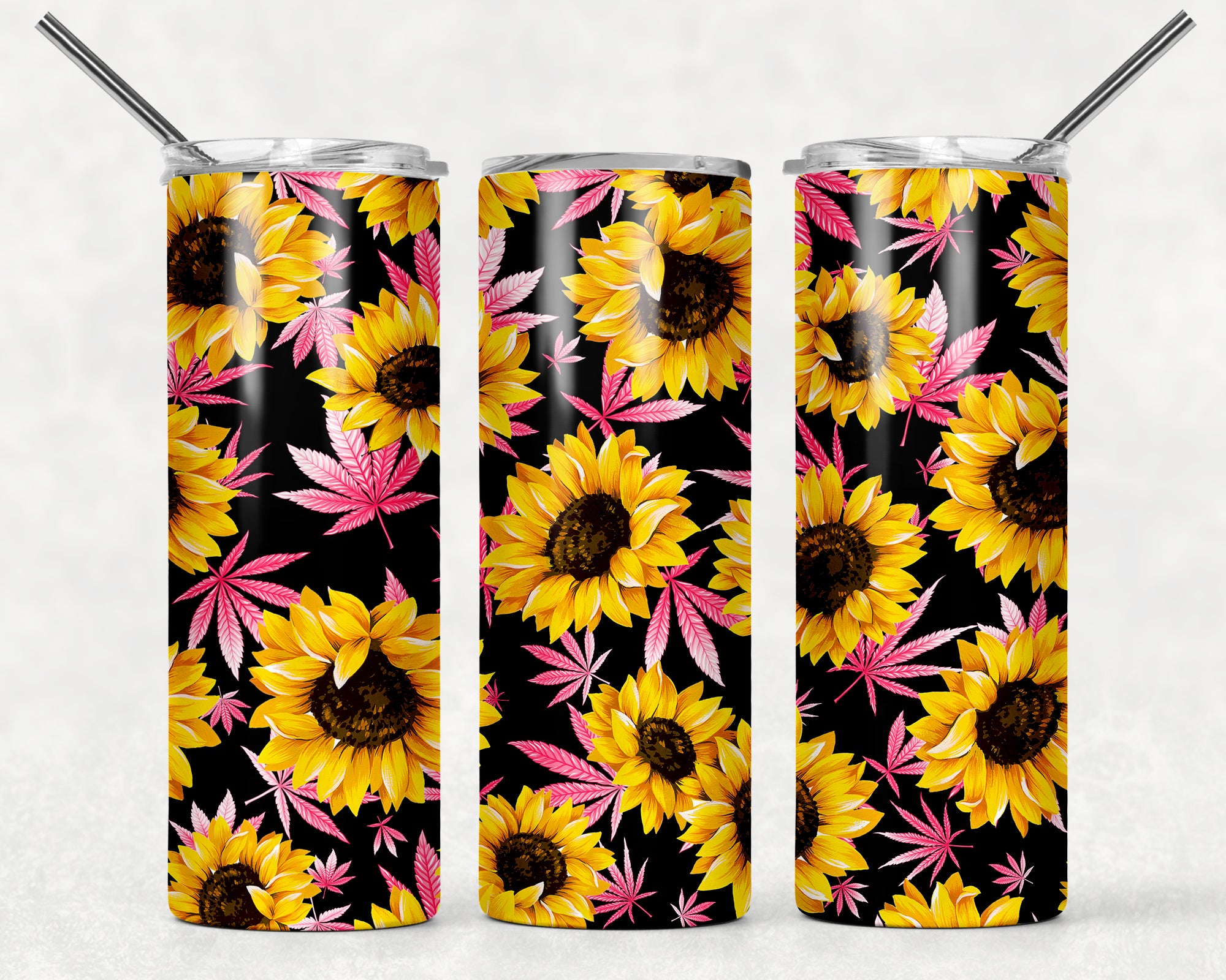 Sunflower Leaves Wrap For Straight Tumbler-714 – Vinyl Fun