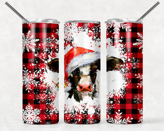 Christmas Cow Wrap For Straight Tumbler-736
