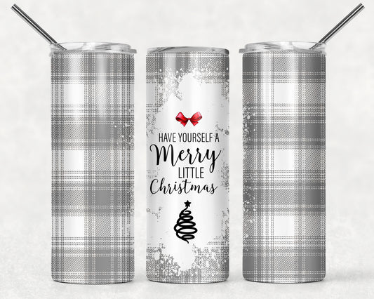 Grey Plaid Wrap For Straight Tumbler-764