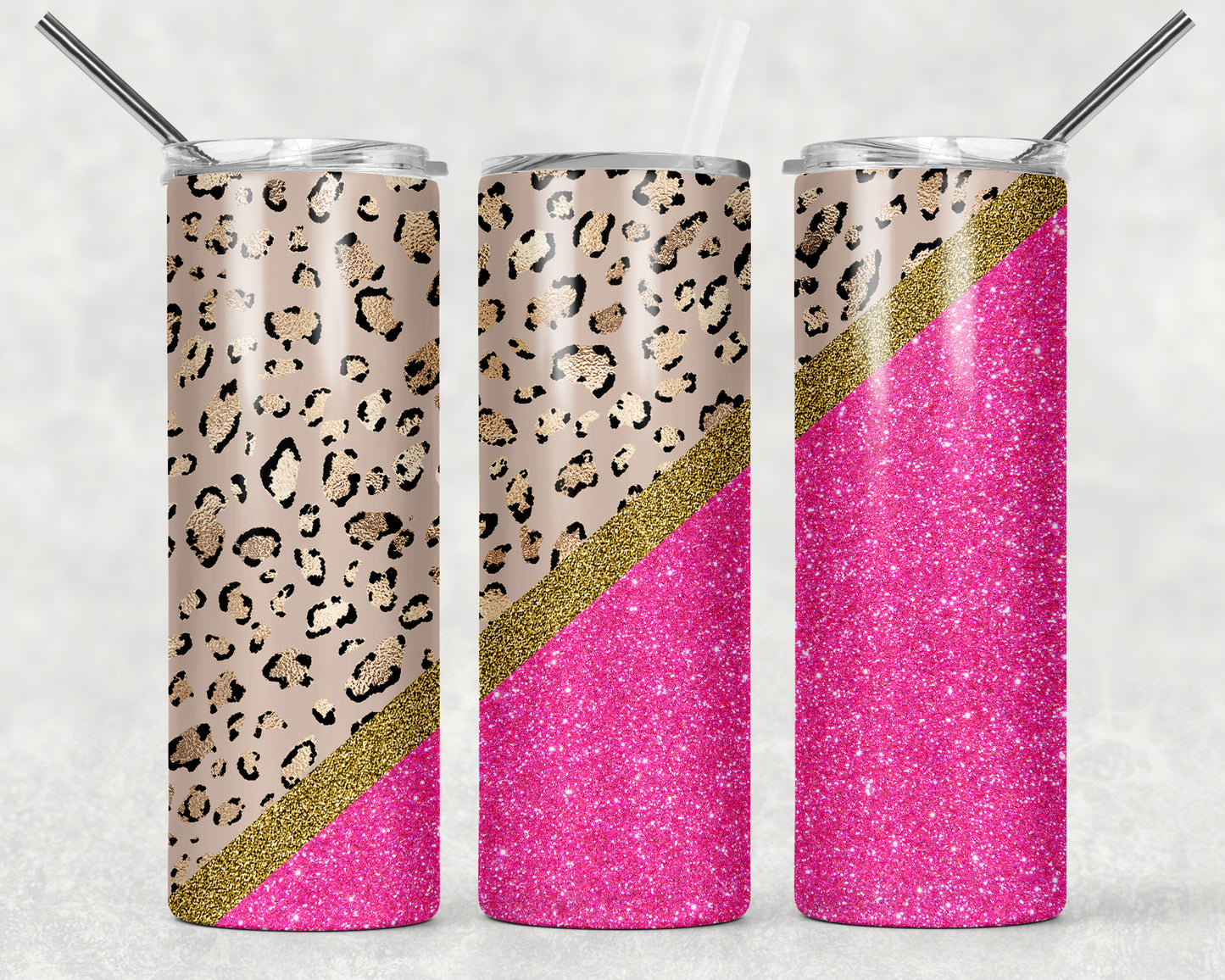 Leopard With Dark Pink Wrap For Straight Tumbler-88