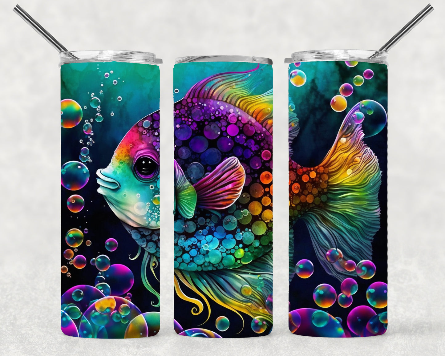 Colorful Fish Wrap For Straight Tumbler-S23