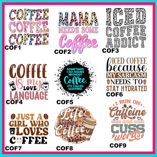 Coffee Transfers -For Fabrics