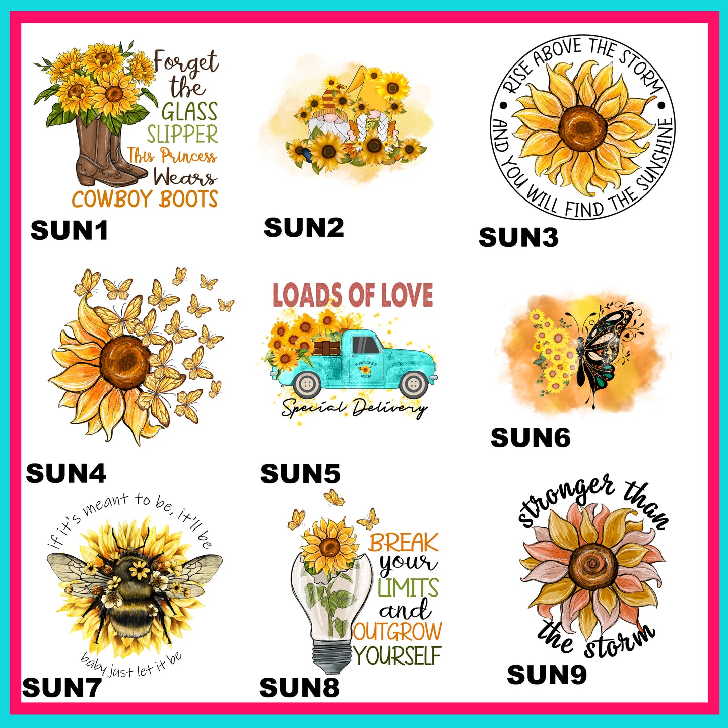 Sunflower Decal Sheet