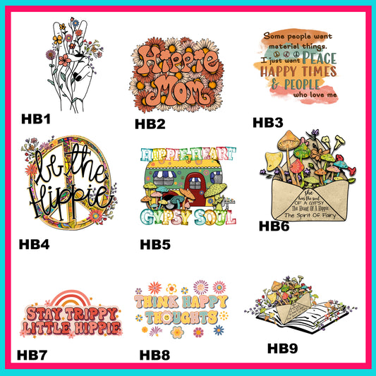 Hippie Transfer Bundle-For Fabrics