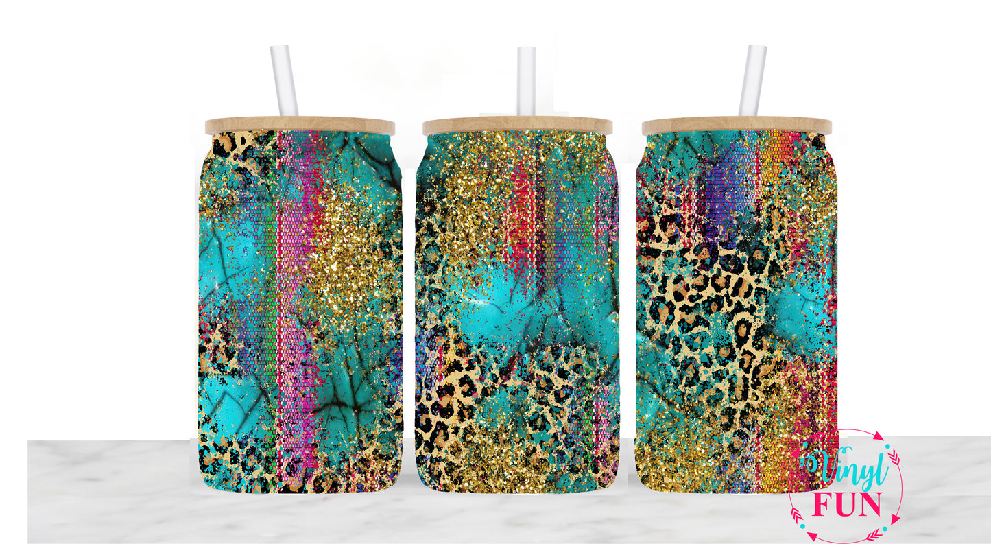 Colorful Leopard Design Sublimation Libbey Wrap - L29