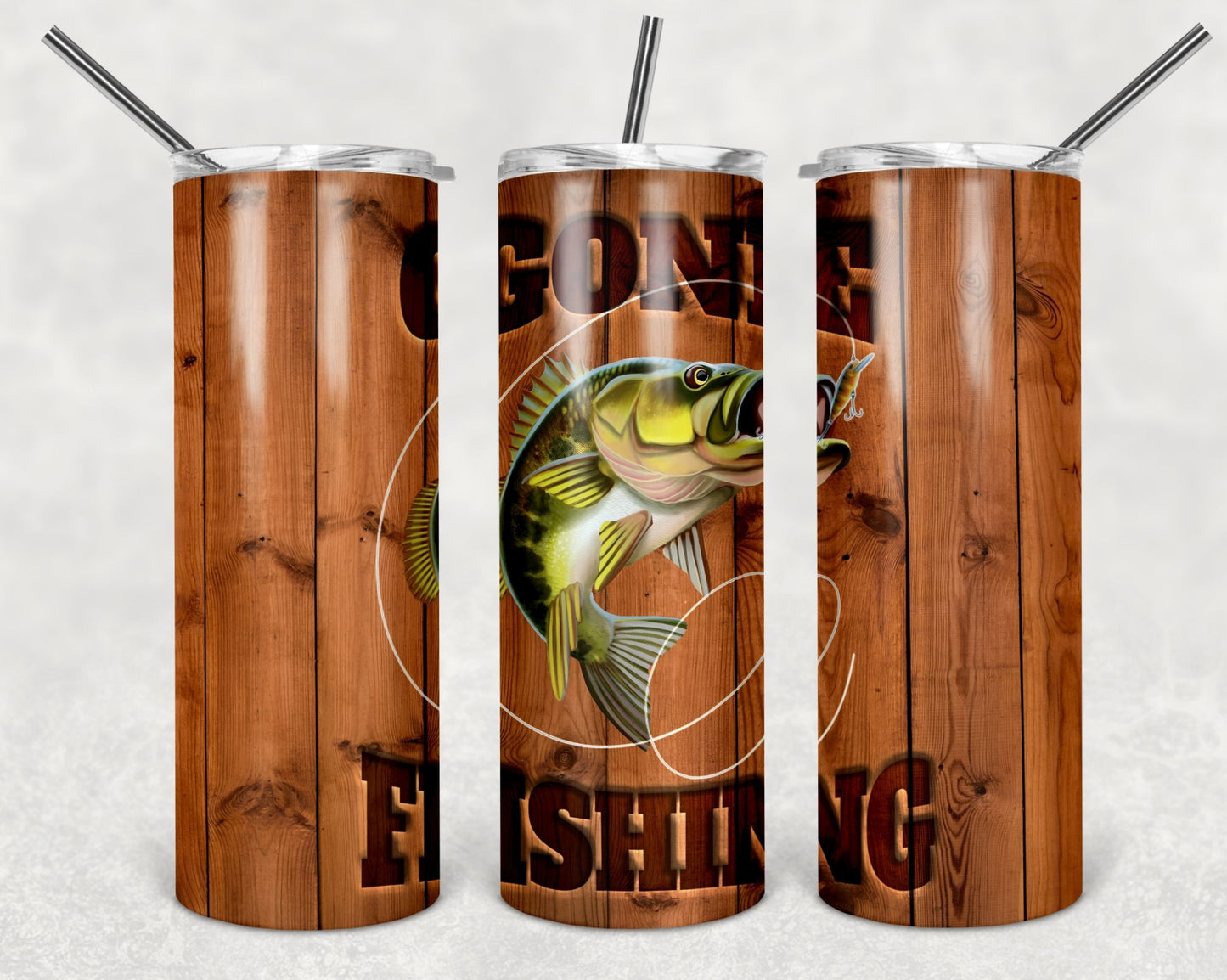 Gone Fishing Wrap For Straight Tumbler-M13
