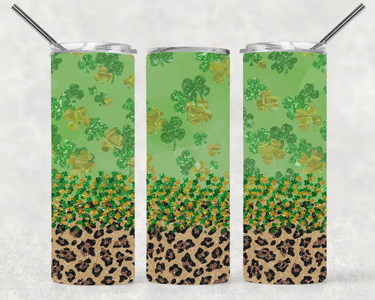 Leopard Shamrock Wrap For Straight Tumbler-M144