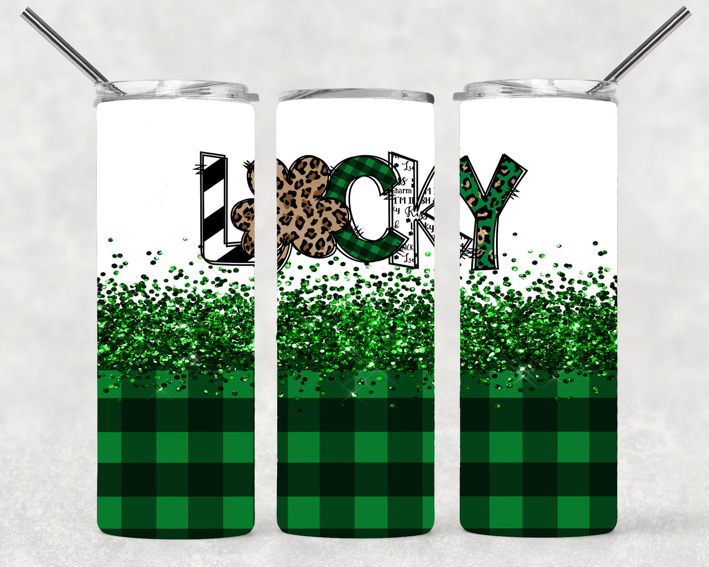 Lucky Plaid Wrap For Straight Tumbler-M153