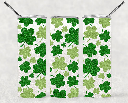 Glitter Shamrock Wrap For Straight Tumbler-M159