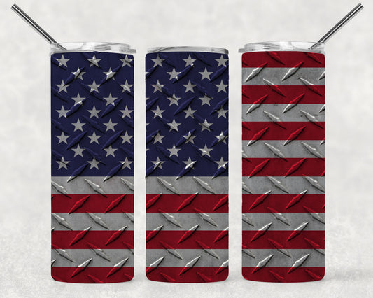 Metal Flag Wrap For Straight Tumbler-M178