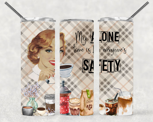 Retro Housewife Alone Time Wrap For Straight Tumbler-M202