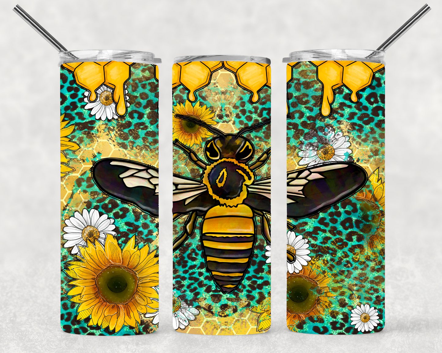 Bee Sunflower Wrap For Straight Tumbler-M277