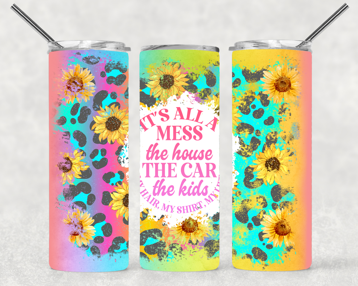It's All A Mess Rainbow Wrap For Straight Tumbler-M279